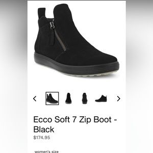 Ecco Soft 7 Zip Boot - Black size 10-10.5